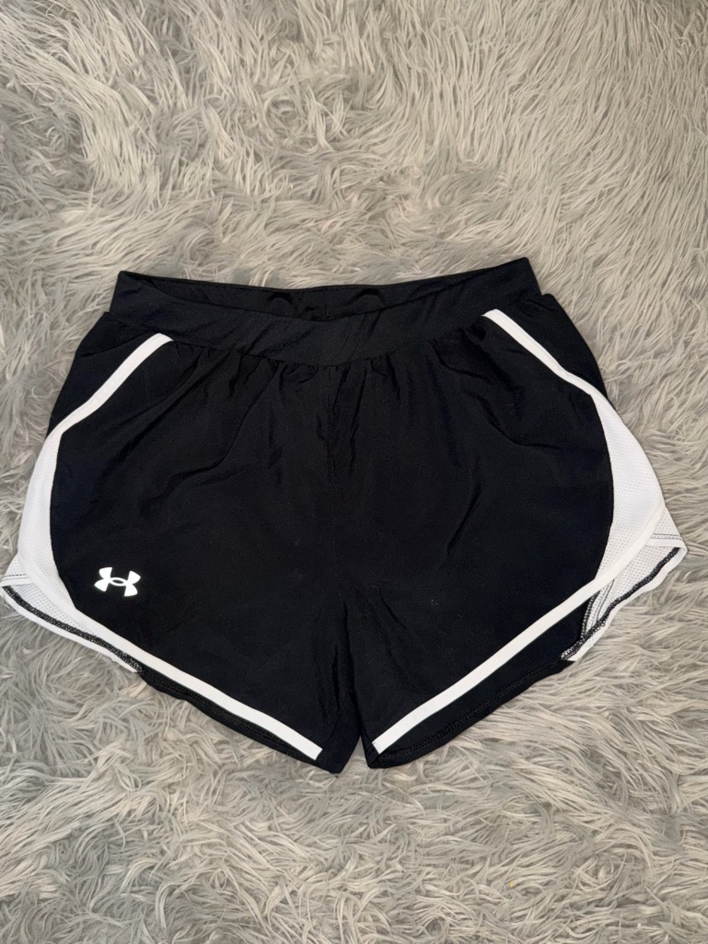 Under Armour Black and White Women's Athletic Running Shorts